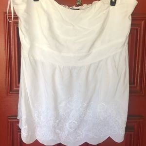 Strapless white top